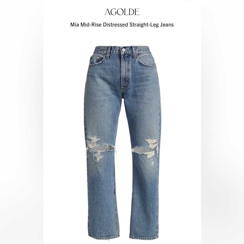 AGOLDE Mia Mid Rise Straight Jean in Rule, Size 24 NWT